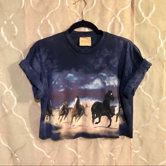 The Mountain Tops - Vintage 90s custom cropped graphic t shirt